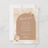 Neutral Pampas-Baby shower Bedankkaart (Voorkant)