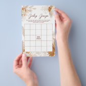 Neutral Pampas Grass BINGO Baby shower spel Flyer (Hand)