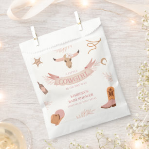 Neutral Pink Boho Wild West Cowgirl Baby shower Bedankzakje