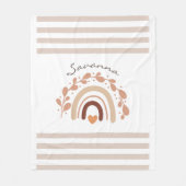 Neutral Rainbow Custom Name Baby shower Fleece Deken (Voorkant)