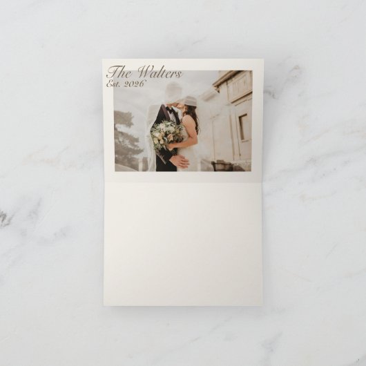 Neutral Retro Funky Disco Mariage Carte de remerci (Intérieur)