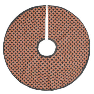 Neutral Rustic Wicker Sinaasappel op Custom Brown Kerstboom Rok