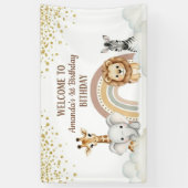 Neutral Safari Animals 1st Birthday Welcome Banner (Verticaal)