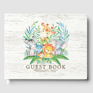 Neutral Safari Oerwoud Baby shower Gastenboek