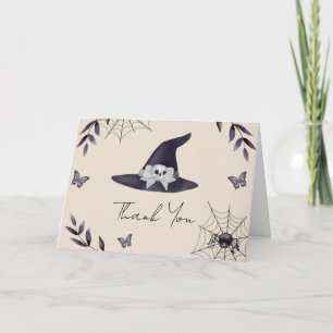 Neutral Simple Little Boo Witch Pet Baby shower Bedankkaart