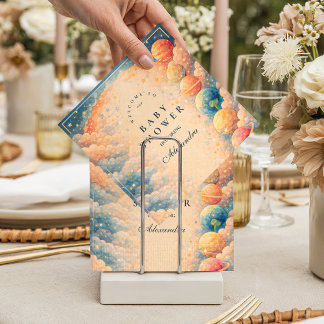 Neutral Space Planets Stars Baby Shower Servet