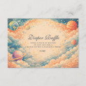 Neutral Space Planets Stars Diapper Raffle  Informatiekaartje (Voorkant)