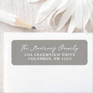 Neutral speckle simple holiday return address etiket