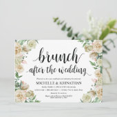 Neutral Spring Post Mariage Brunch Invitation Card (Debout devant)