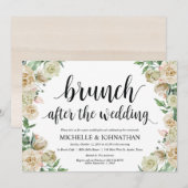 Neutral Spring Post Mariage Brunch Invitation Card (Devant / Derrière)