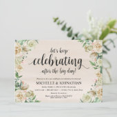 Neutral Spring Post Mariage Brunch Invitation Card (Debout devant)