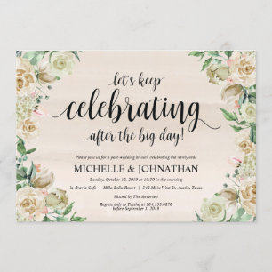 Neutral Spring Post Mariage Brunch Invitation Card