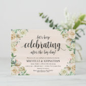 Neutral Spring Post Wedding Brunch Invitation Kaar Kaart (Staand voorkant)