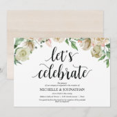 Neutral Spring Wedding Receptie Uitnodiging Kaart (Voorkant / Achterkant)