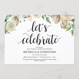 Neutral Spring Wedding Receptie Uitnodiging Kaart