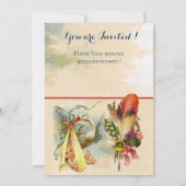 NEUTRAL STORK BABY SHOWER YELLOW GEMSTONE MONOGRAM KAART (Achterkant)