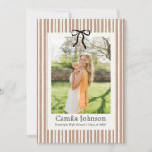 Neutral Striped Graduation Invitation Kaart (Voorkant)