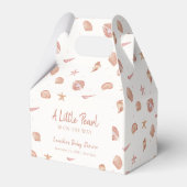 Neutral Summer Ocean Seashell Pearl Baby shower Bedankdoosjes (Achterkant)