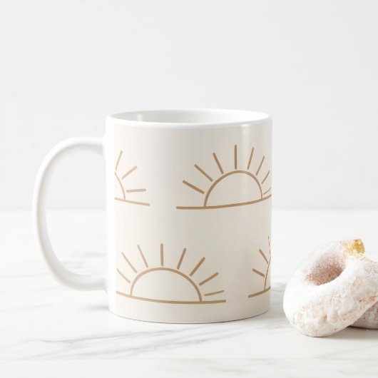 Neutral Sun Mug | Beige Coffee Mug (Avec donut)