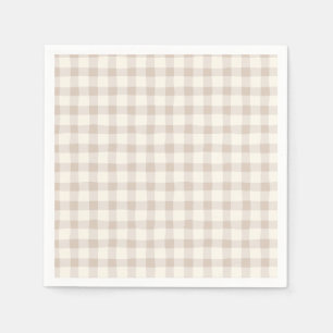 Neutral Tan Gingham Servet