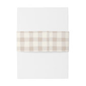 Neutral Tan Gingham Uitnodigingen Wikkel (Achterkant Voorbeeld)