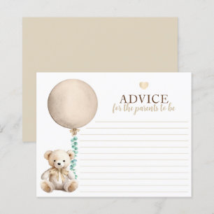 Neutral Teddy Bear Baby shower advies Kaart
