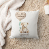 Neutral Teddy Ours Birth Stats Baby Coussin (Couverture)
