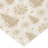 Neutral Tone Gold Christmas Tree Snowflake Pattern Korte Tafelloper (Hoek)