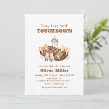 Neutral Touchdown Bow Football Bottle Baby Shower