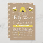 Neutral Twins - Uitnodiging voor het baby shower v (Voorkant / Achterkant)