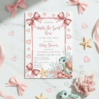 Neutral under the sea bow sweetheart baby shower kaart