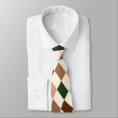 Neutral Warped Checkerboard Monogram Stropdas (Gebonden)