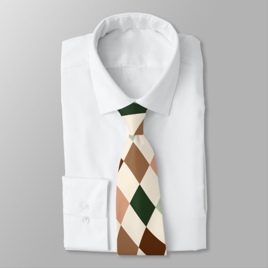 Neutral Warped Checkerboard Monogram Stropdas (Gebonden)