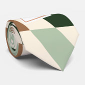 Neutral Warped Checkerboard Monogram Stropdas (Opgerold)