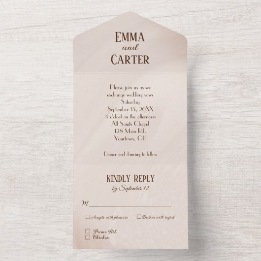 Neutral Wedding Abstract ontwerp All In One Uitnodiging (Binnen)