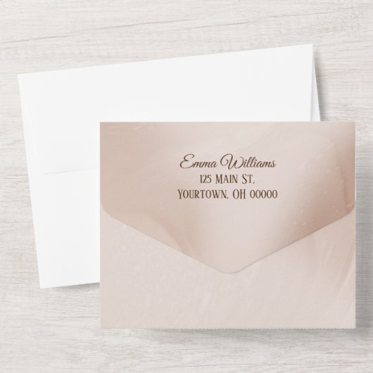 Neutral Wedding Abstract ontwerp All In One Uitnodiging (Achterkant)