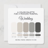 Neutral Wedding Color Palette Card Kaart (Voorkant)