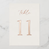Neutral Wedding Table Number with Real Foil Folie Uitnodiging (Voorkant)