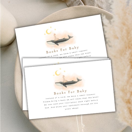 Neutral  Whale & Duck Boeken voor Baby shower Informatiekaartje