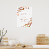 Neutral Wildflower Boho Baby shower Welkom Poster (Keuken)