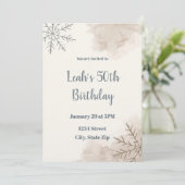 Neutral Winter 50th Birthday Invitation – Minimal (Debout devant)