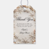 Neutral Winter Baby shower Dank u wel Cadeaulabel (Voorkant)