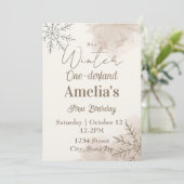 Neutral Winter First Birthday Invitation – Minimal (Debout devant)