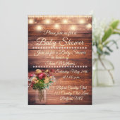 Neutral Wood Baby shower Invitation Kaart (Staand voorkant)