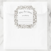 Neutral wreath baby shower book plate sticker (Sac)