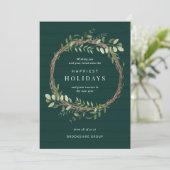 Neutral Wreath Business Vakantie Kaart (Staand voorkant)