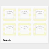 Neutral Yellow Stripe baby shower boek sticker (Vel)