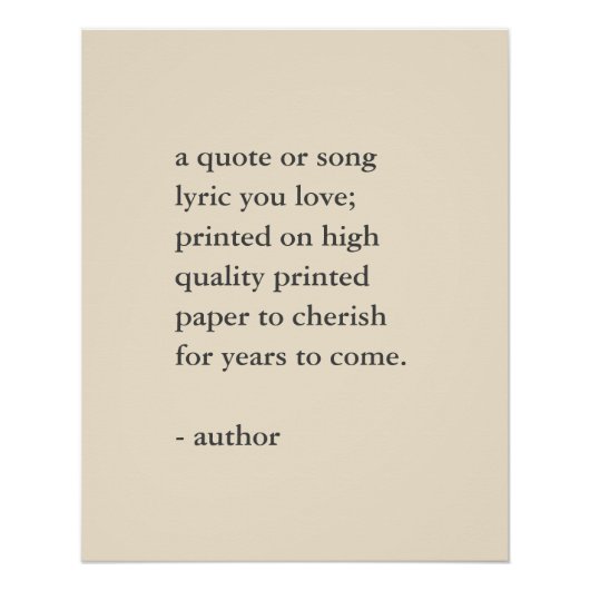 Neutrale aangepaste prijsopgave afdrukken perfect poster (Voorkant)