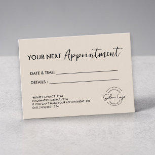 Neutrale Aangepaste Salon Minimalistische Moderne Afsprakenkaartje