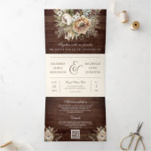 Neutrale aardbevingskuit QR Code Weddenschap Drieluik Uitnodiging (Binnen)